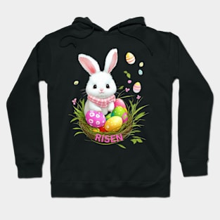 Easter Bunny Eggs Risen Jesus Easter Blessings Hunt Hoodie